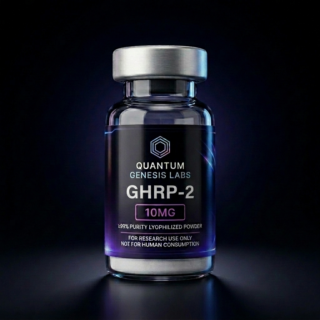 GHRP-2 10MG / vial — premium research peptide vial by Quantum Genesis Labs