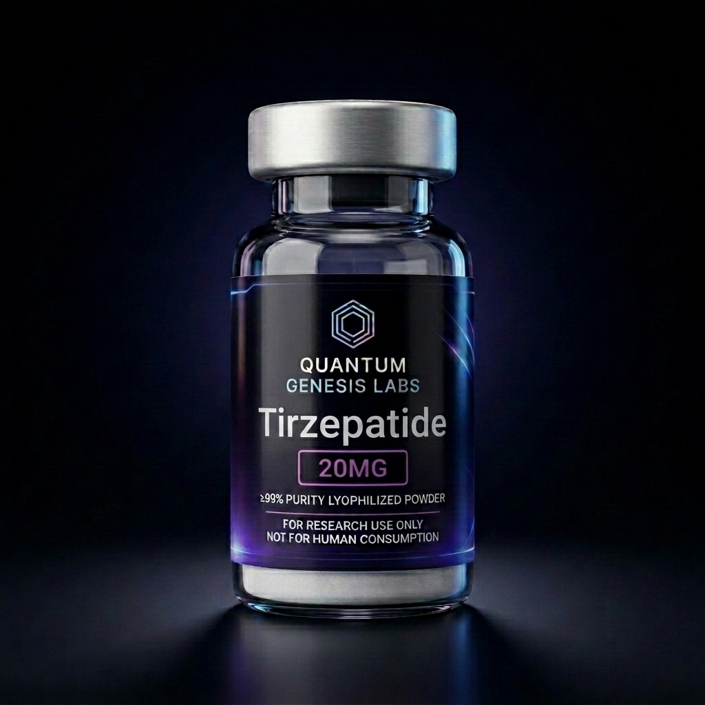 Tirzepatide 20MG / vial — premium research peptide vial by Quantum Genesis Labs